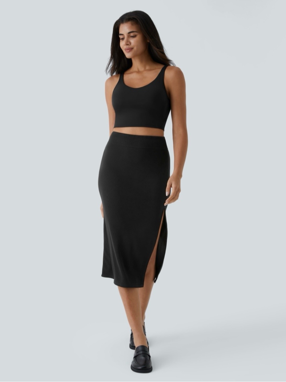 Ribbed High Waisted Bodycon Midi
Casual Skirt